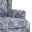 Duward Damask Navy Floral Upholstered Wingback Accent Chair with Nailhead Trim-2112725039