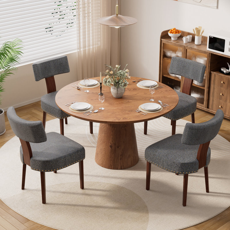 Ensemble de table de salle à manger 43 po avec chaises rembourrées 2/4/6, ferme moderne pour la salle à manger et la cuisine