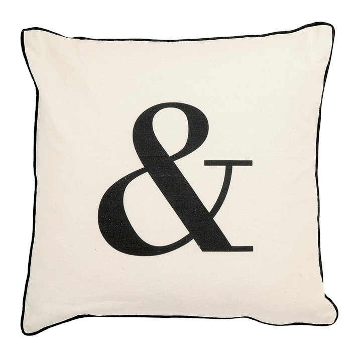 You And Me Cotton Reversible Throw Pillow, Feather