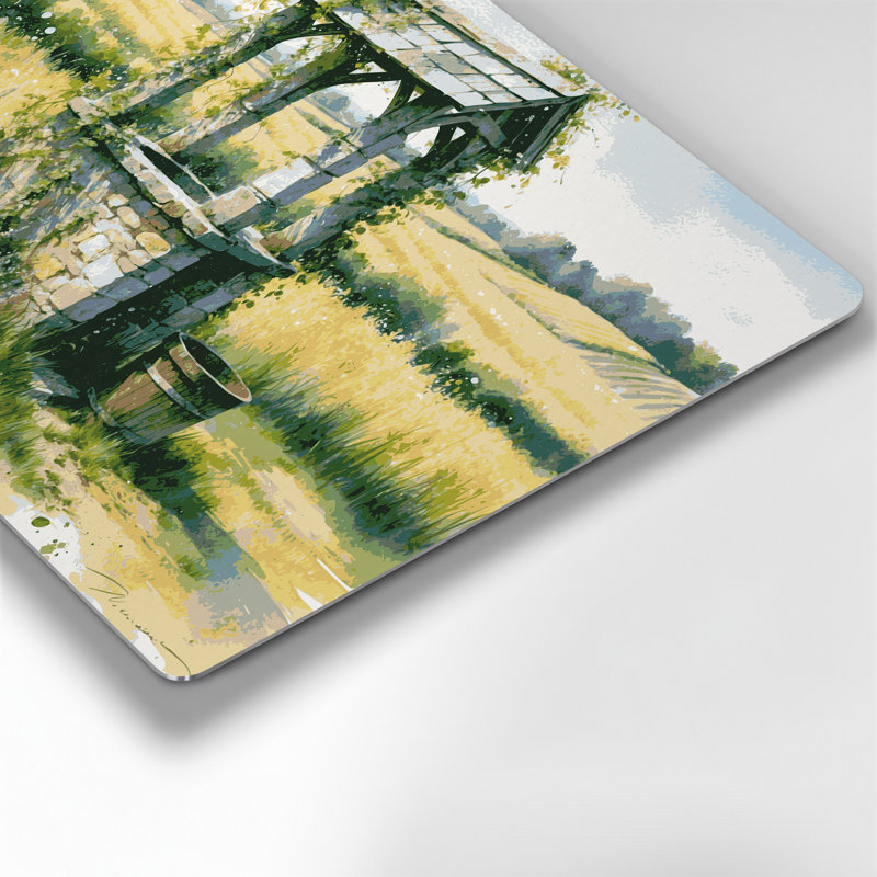 «Farm Water Well», art mural en métal beige, H 11 po x l 14 po