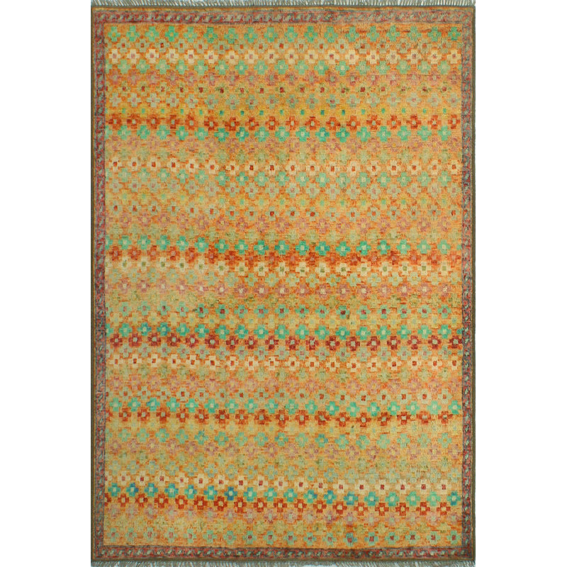 One-of-a-Kind 4'11" X 6'7" New Age Wool Area Rug in