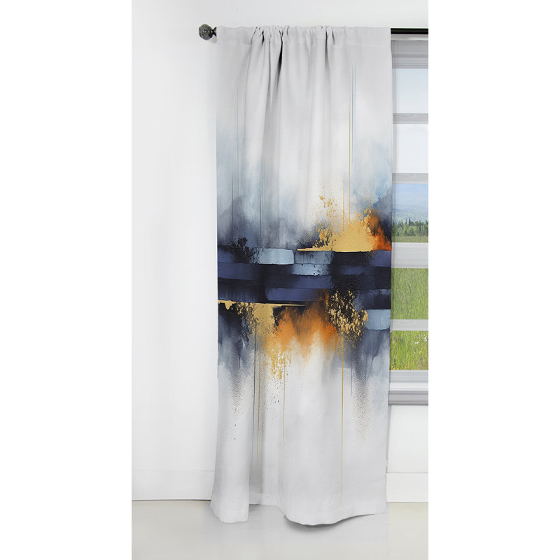 Deguzman - Peinture abstraite, rideau occultant - 1 panneaux, L 52 po x L 90 po