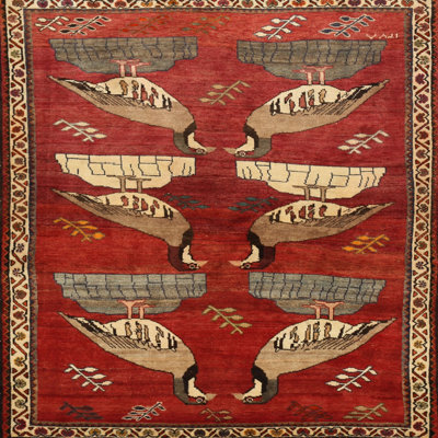Tapis traditionnel rouge / gris