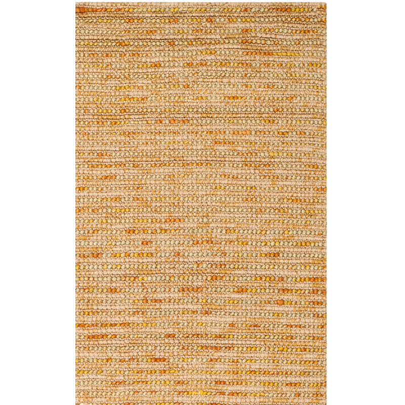 Tapis doré tissé à plat à la main Ferrera, Rectangle 8 pi x 10 pi