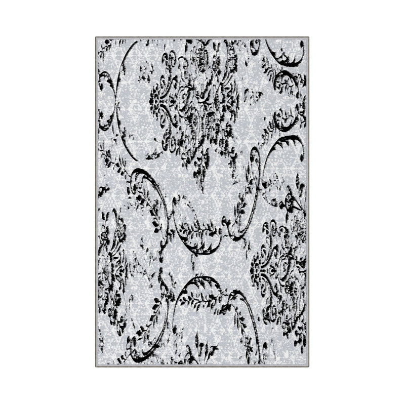 Luxurious Woven Carpet 5.2 x 7.5 ft, 100% Polyester, 0.4 in Pile Height | Antibacterial, Non-Slip PVC Dot Underside, Machine Washable | Elegant 3D Digital Print Design, Perfect for Living Room & Bedroom Décor