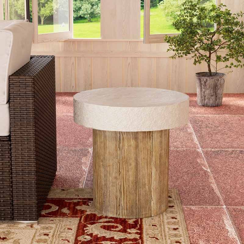 Table d'appoint d'extérieur en béton 19,7 po Chariese, Set of 2