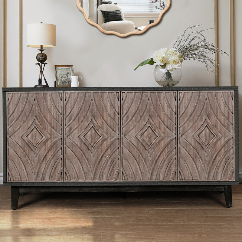 Crédence de style armoire Mid Mid Century, Brun antique