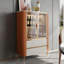 Armoire à vin 29,53 "luxueuse luxueuse de couleur orange et kaki avec porte en verre