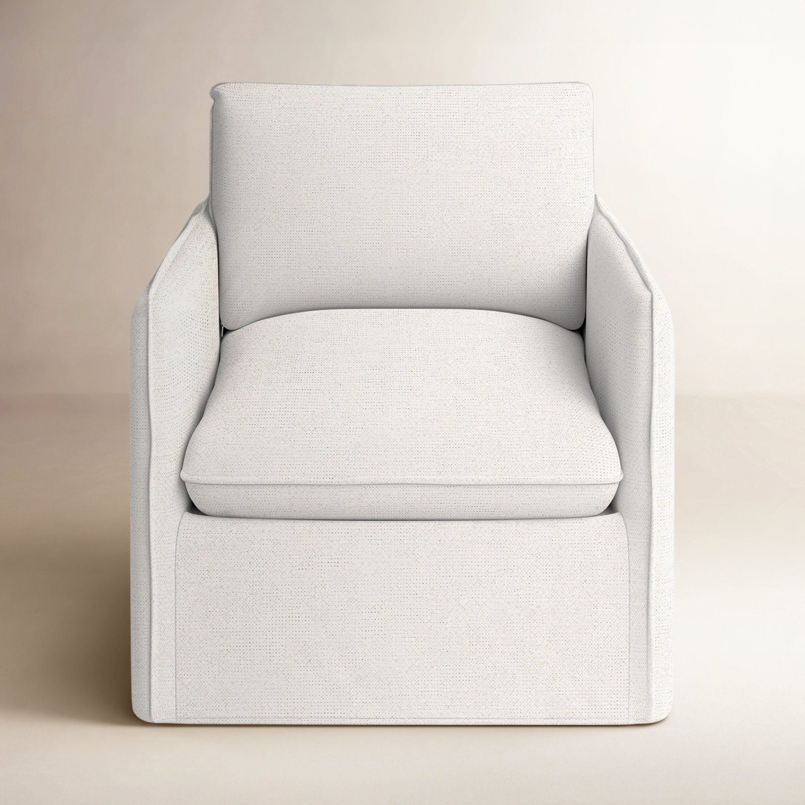 Bellatrix Upholstered Armchair, Lena Off White Performance Linen Blend