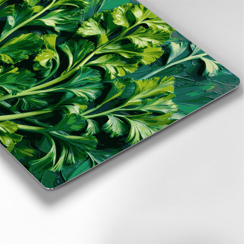 Art mural botanique vert persil en métal, H 12 po x l 18 po