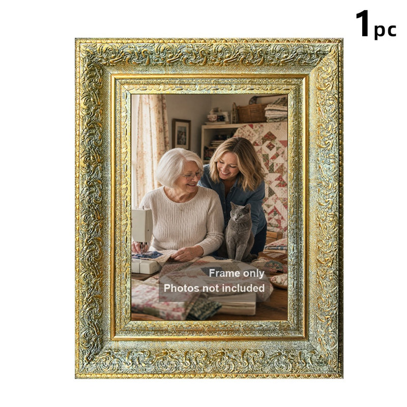 Cadre photo de famille 8 pièces x 8 po or antique 8 po pour pendaison de crémaillère, Antique Gold, 1, 8" x 10"