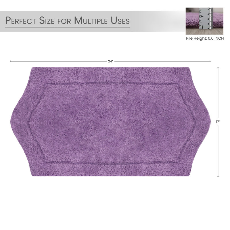 Tapis pour salle de bain Morissette, L 17 po x L 24 po, Mauve