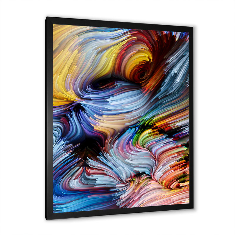 Élégance de l'art liquide - œuvre d'art moderne sur toile, Cadre noir, H 20 po x l 12 po x P 1 po