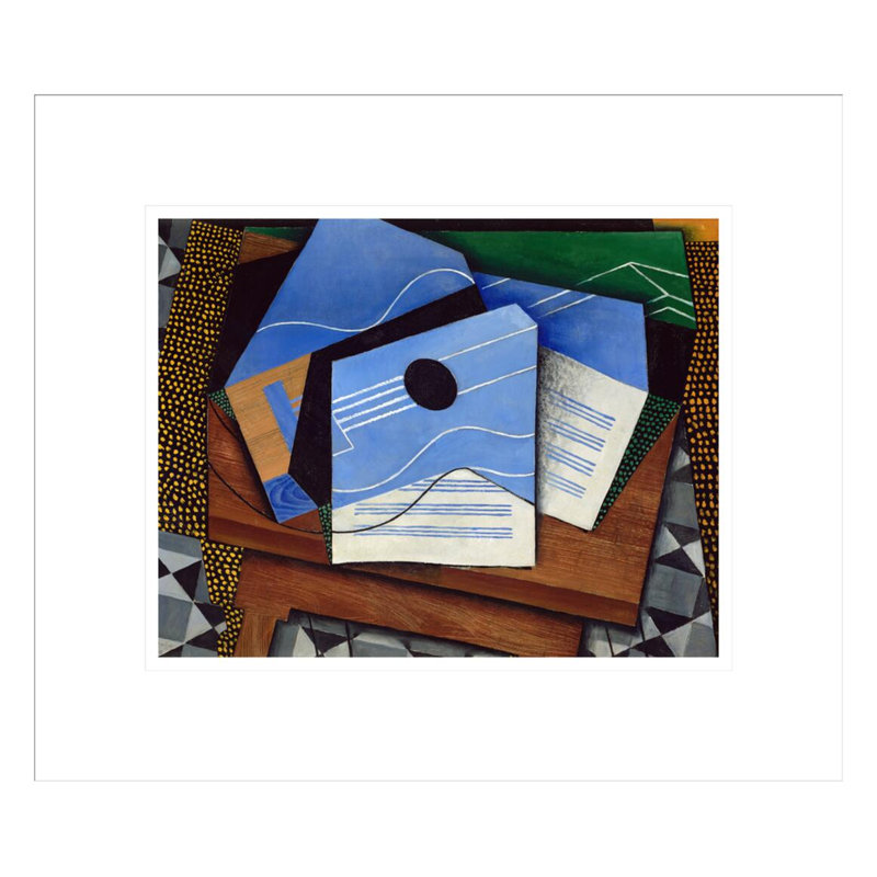 «Guitare sur une table» par Juan Gris - impression giclée sur cadre, H 13,75 po x l 15,97 po