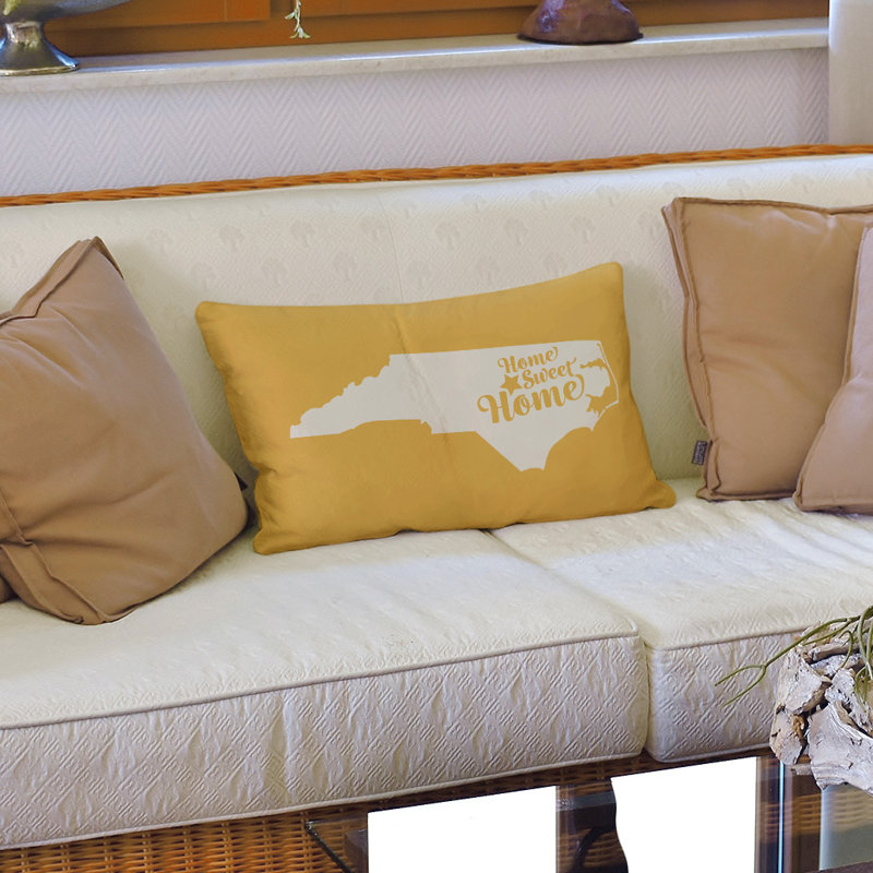 Coussin lombaire en pierre doux home, Raleigh, Jaune, Faux lin