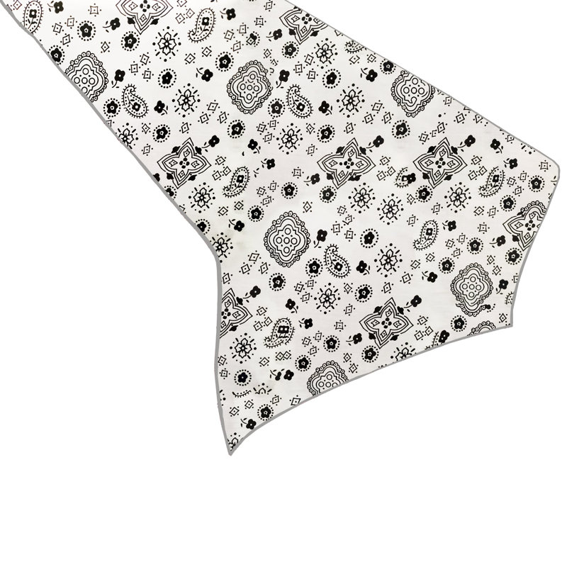 Chemin de table Bandanna, L 24 po x L 60 po, Blanc
