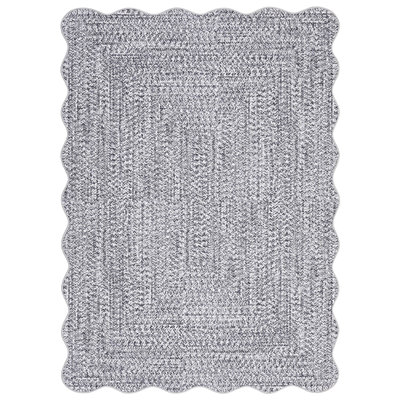 Farmhouse Scalloped Rug Washable Rug with Non Slip TRP Backing, Low Pile Non Shedding Rustic Carpet, Soft Thin Foldable Printed Mat for Living Room Bedroom