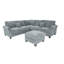 4Pc Sectional Set Matching Pillow Cocktail Ottoman Corner Wedge Right And Left Arm Loveseat Corduroy Upholstered Fog Finish Primary Living Room-2136268901