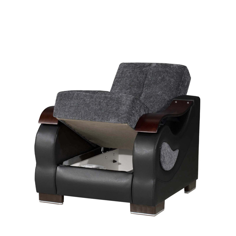 Fauteuil rembourré convertible avec rangement