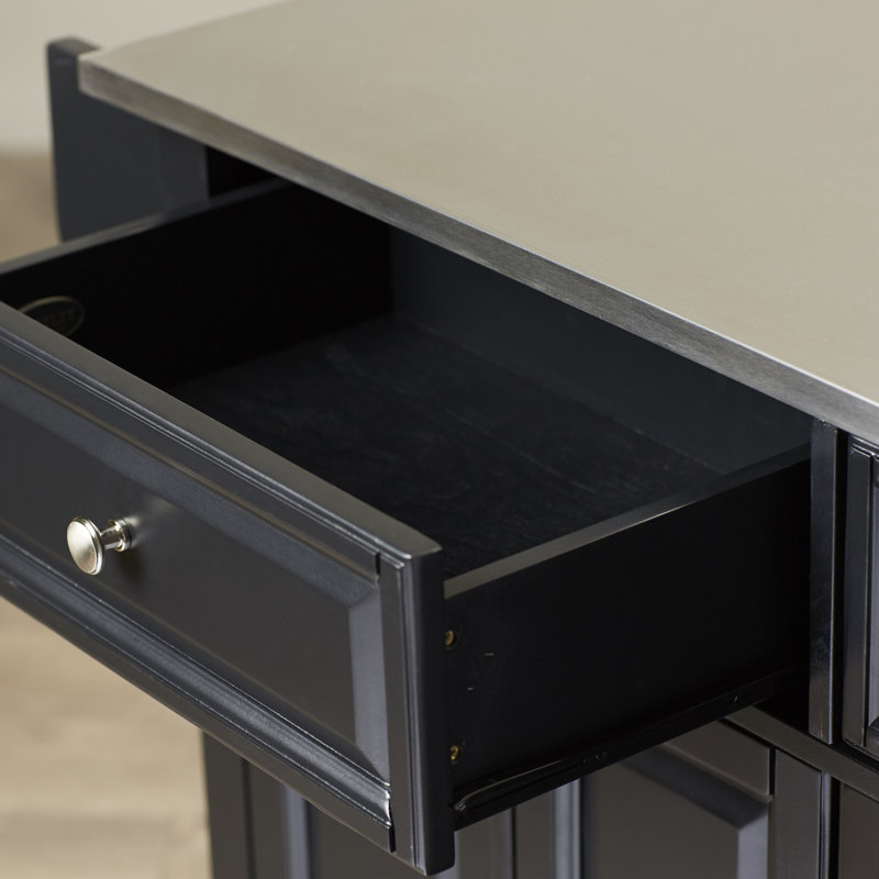 Haslingden Kitchen Island, Black/Brushed Nickel