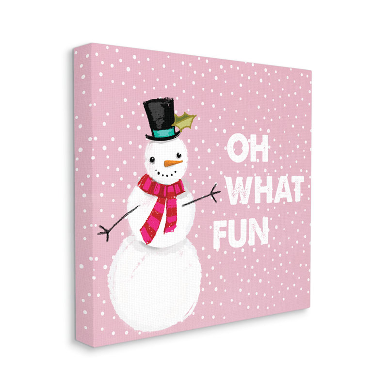«The Holiday Aisle® Oh What Fun Snowman», art mural sur toile par Lula Bijoux & Co., H 17 po x l 17 po x P 1,5 po