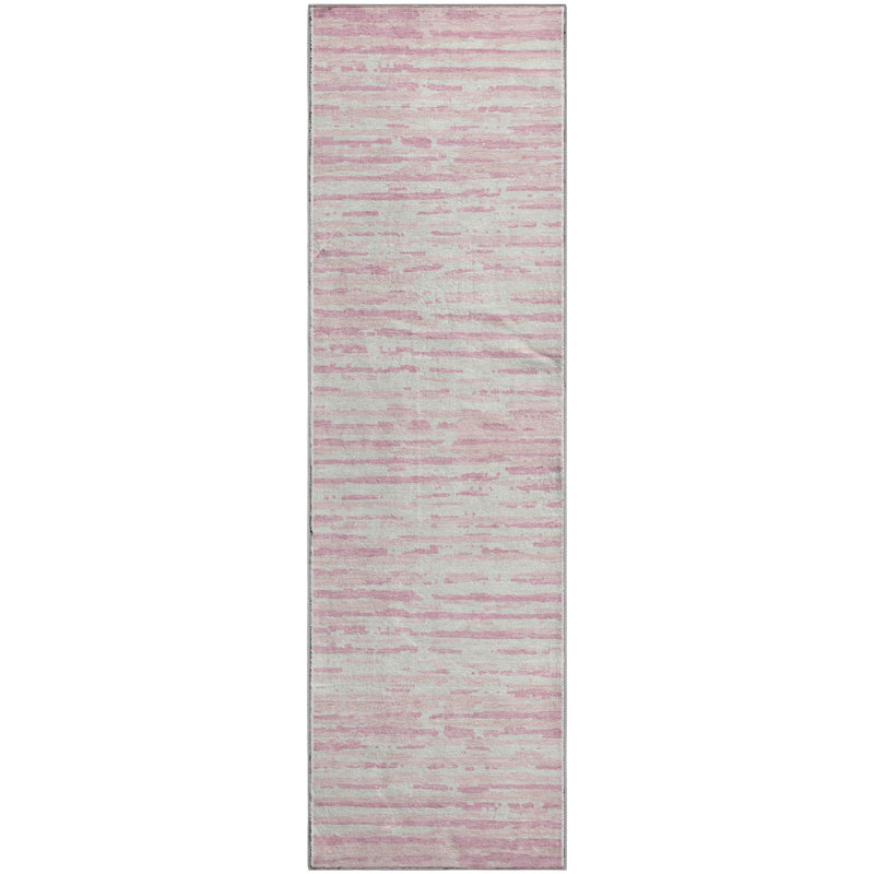 Premium Machine Washable Prisco Pink Rug, Runner 2'3" x 7'6"