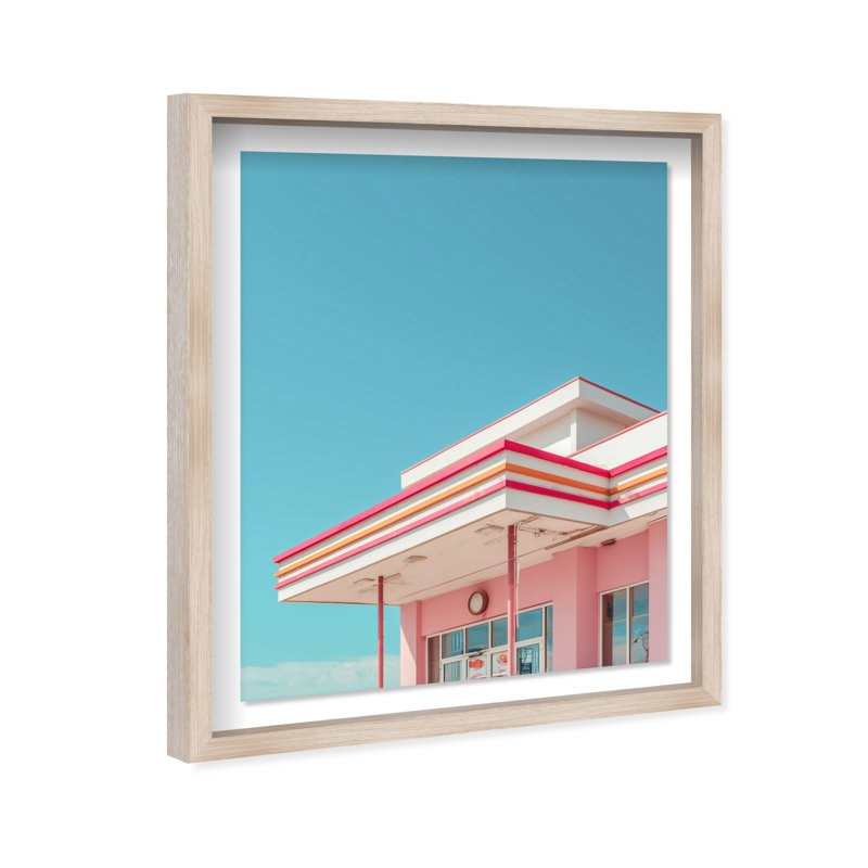 Linear Symmetry II Print by Oliver Gal, 17.5"H x 21.5"W, Natural Oak Shadowbox