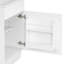 Meuble-lavabo de 50 cm avec lavabo en céramique blanche. Étagère de rangement. Vasque prépercé pour robinetterie et surface lisse. Porte de rangement pratique. Finition silencieuse.