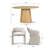 4 - Person Dining Table Sets With Round Table & 4 Upholstered Fabric Chairs-849746793