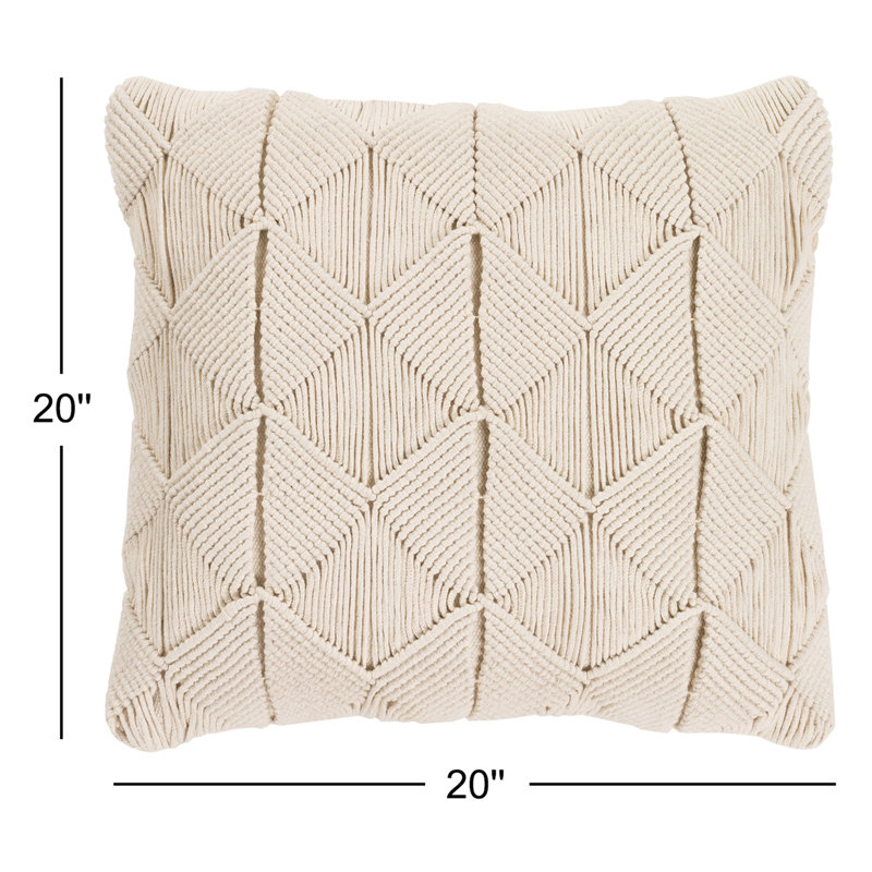 Hannigan Ikat Cotton Reversible Throw Pillow, Cream, Down