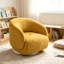 Fauteuil d'appoint pivotant en velours jaune