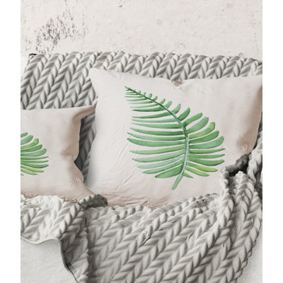 Square,Tropical Leaf Of Monstera III - Farmhouse Printed Throw Pillow