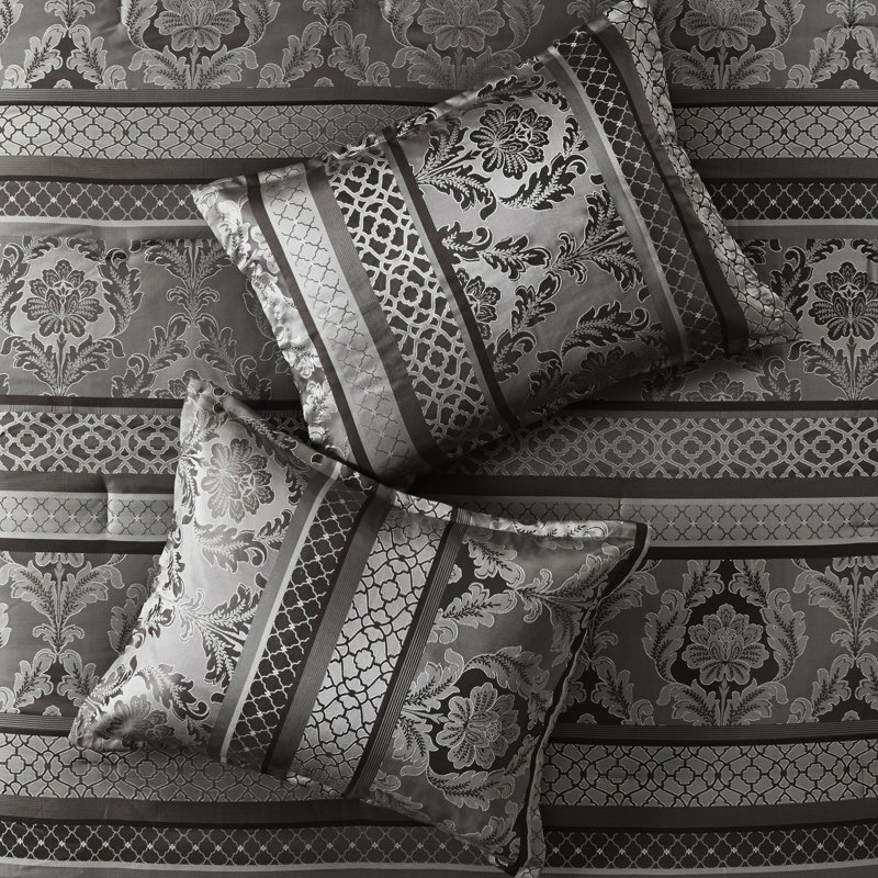 Très grand luxe - édredon gris 7 pièces, King Comforter + 6 Additional Pieces, Gray