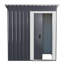 Dark Black Galvanized Steel Garden Patio Tool Shed