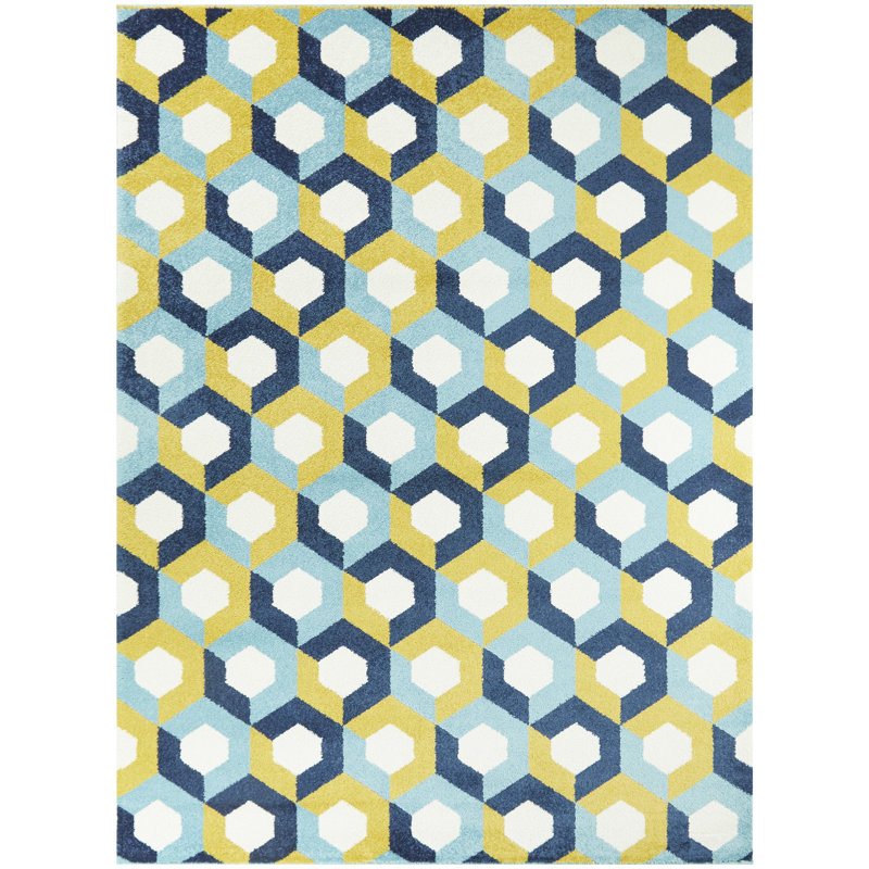 Tapis bleu Jasmyn, Rectangle 5 pi 3 po x 7 pi