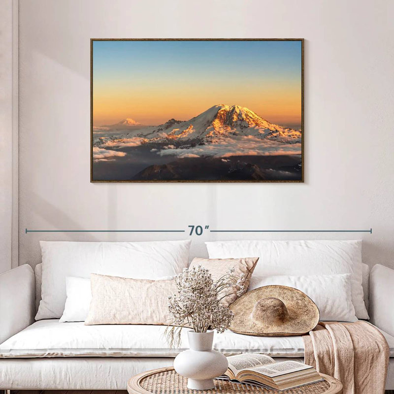 Winter Cascade Range, Floating Frame Walnut, 43" X 29"