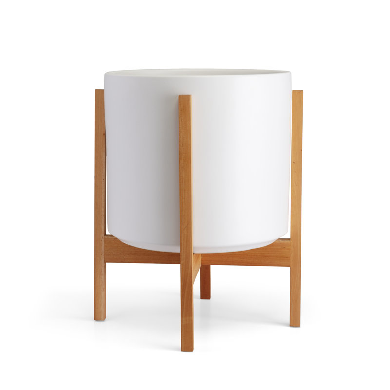Keyes Pot Planter, White/Light, 16.25'' H x 13.5'' W x 13.5''