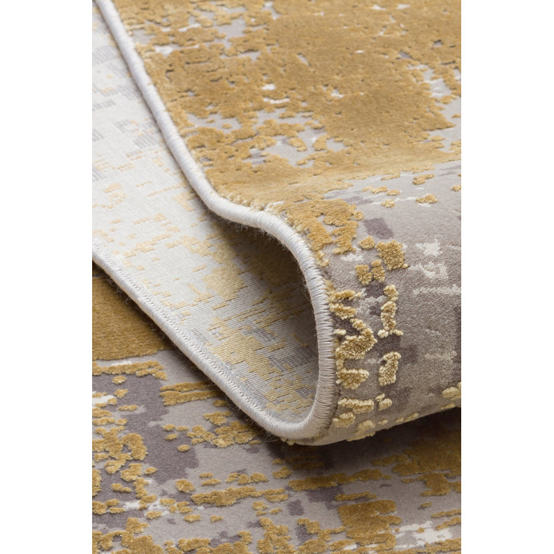 Billingsly Grey Gold Area Rug, Rectangle 240 x 340cm