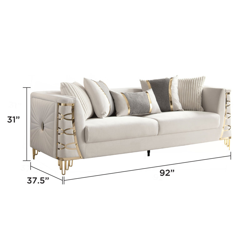 Canapé en tissu Contessa, Beige Fabric