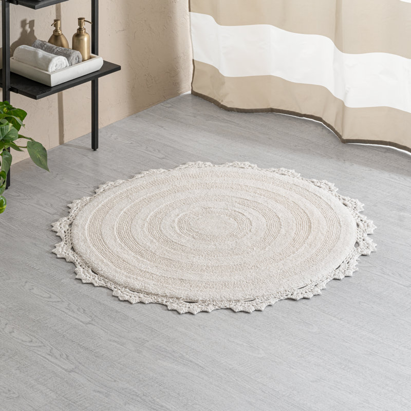 Tapis pour salle de bain Aridatha, Ivoire ivoire, L 36 po x L 36 po