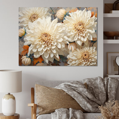 " Minimalism Chrysanthemums White Floral Collage "