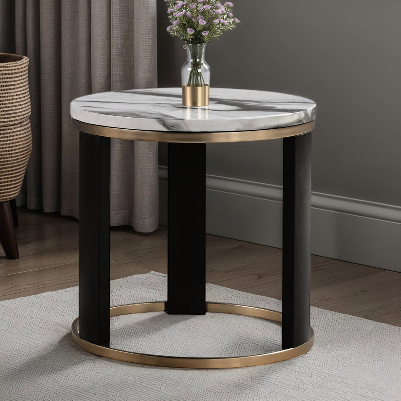 Contemporary Style Round End Table