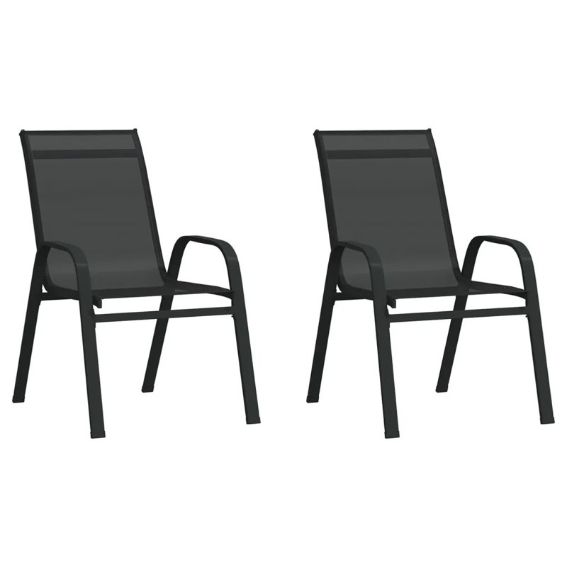 Iolanthe Stacking Patio Dining Armchair, Black