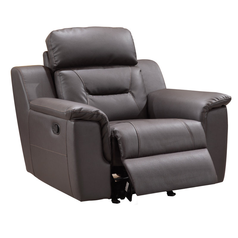 Annahi Faux Leather Accent Chair, Brown Faux Leather