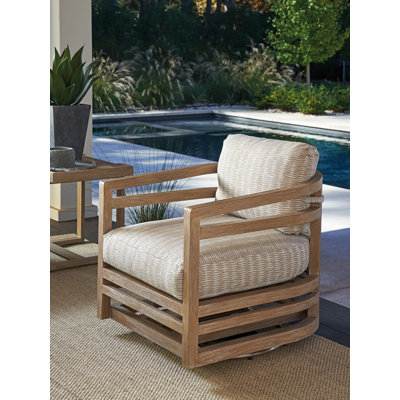 Stillwater Cove Swivel Teak Outdoor Lounge Chair