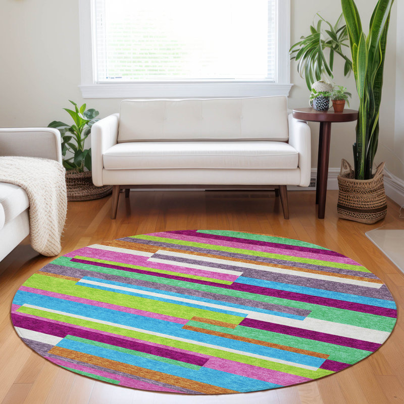  Tapis Chayden avec envers antidérapant, Rond 8 pi