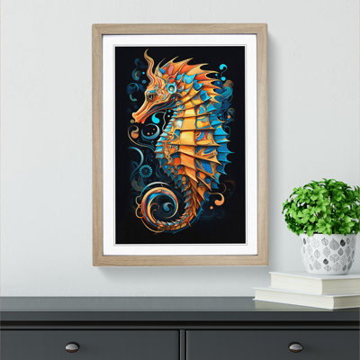 Seahorse Geometric - Framed Print
