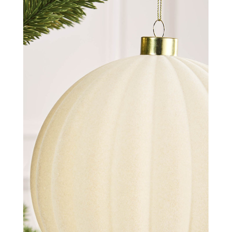 Polystyrene Shatterproof Bauble, 17.5 cm H x 15 cm W x 15 cm D, Latte