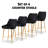Upholstered Velvet Counter Stool with Steel Frame-89107365
