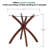 Round Dining Table with Tempered Glass Top and Solid Wood Legs-100588389